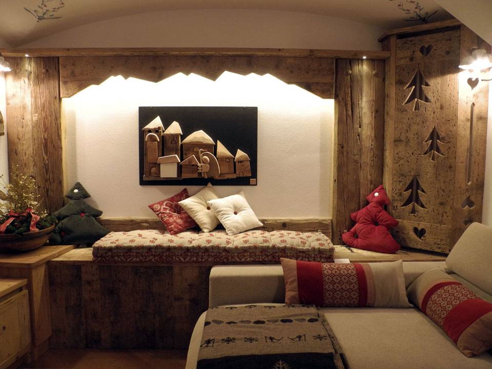 Cuscino decorativo Muro di tronchi di legno accatastati 